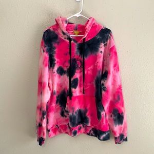 Pink tie-dye hoodie